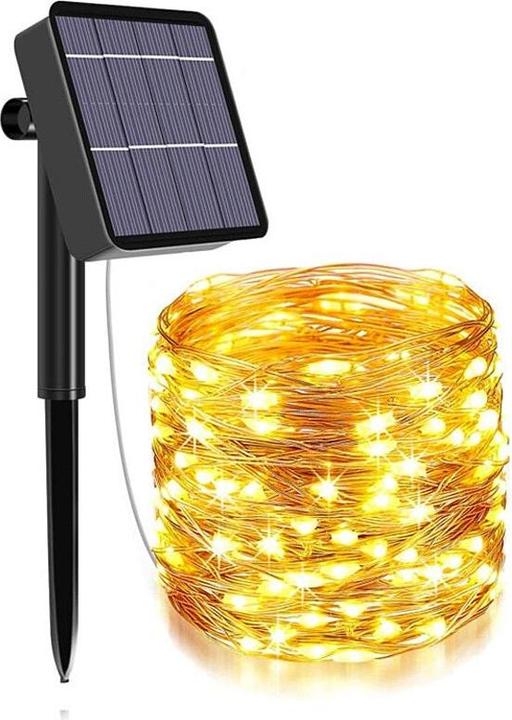 Immagine prodotto Hermex 32 metri di illuminazione da giardino ghirlanda di luci solari a LED bianco caldo (32 m)