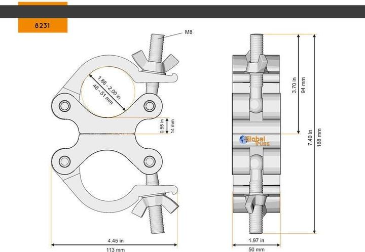 Immagine prodotto Global Truss Swivel Coupler 48-51/50/500kg