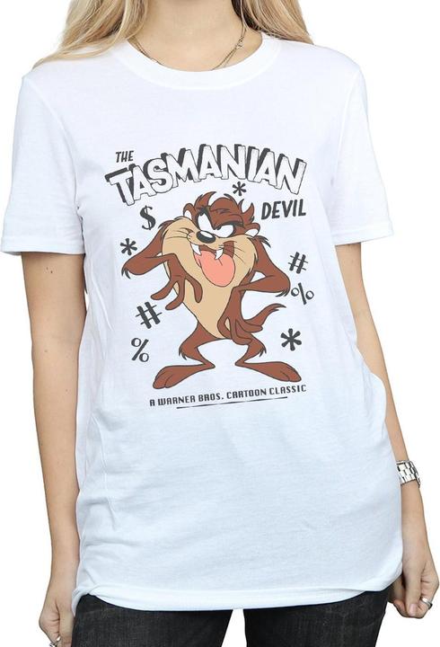 Immagine prodotto Looney Tunes Maglietta boyfriend in cotone vintage del Diavolo della Tasmania (L)