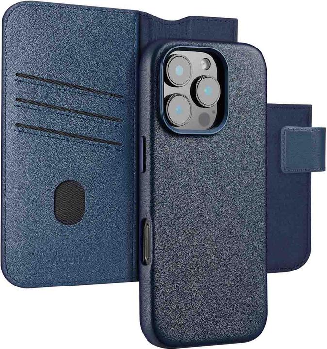 Actual product image Accezz Leather Bookcase 2-in-1 met MagSafe iPhone 16 Pro - Nightfall Blue (Apple iPhone 16 Pro)