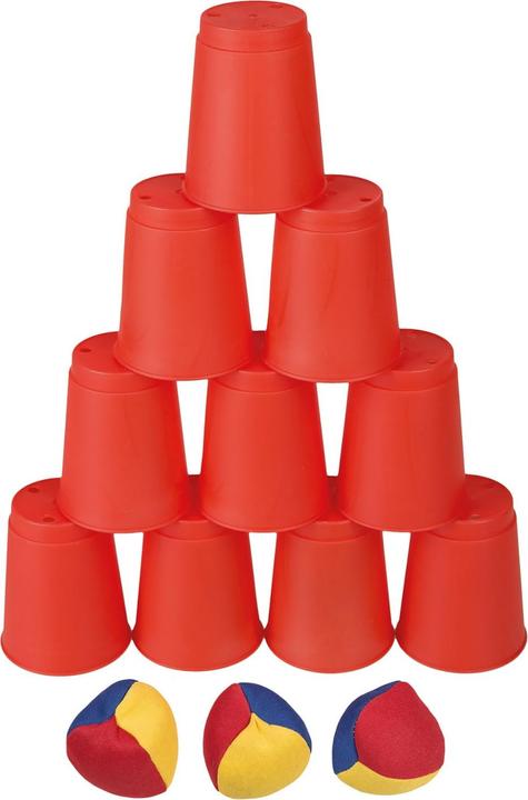 Produktbild Idena Ballwurfspiel 10 Becher, 3 Wurfbälle