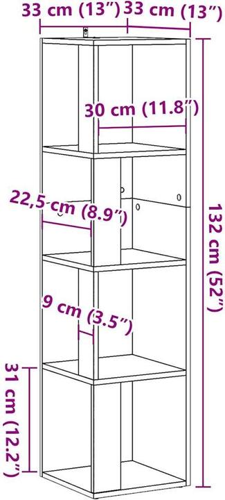 Image du produit VidaXL Étagère d'angle (33 x 33 x 132 cm)