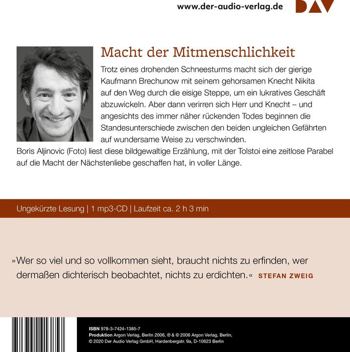Image du produit Maître et serviteur (Leo N. Tolstoï, Hermann Röhl, Boris Aljinovic, Allemand)