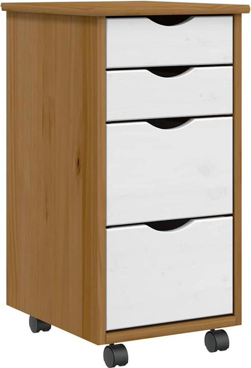 Produktbild VidaXL Rollschrank mit Schubladen MOSS Honigbraun Massivholz Kiefer