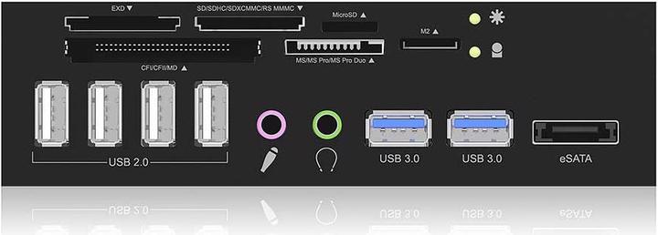 Productafbeelding Icy Box IB-863A-B (eSATA, USB 3.0, USB 2.0, Koptelefoon)