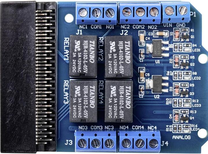 Actual product image Tru Components 4-channel relay module for BBC
