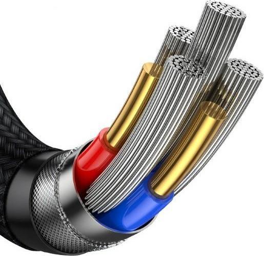Actual product image Usams Cable U85 2xUSB-C/USB-A 2m 100W PD Fast Charge czarny/black SJ655USB01 (US-SJ655) (2 m, USB 3.2 Gen 1, 100 W)
