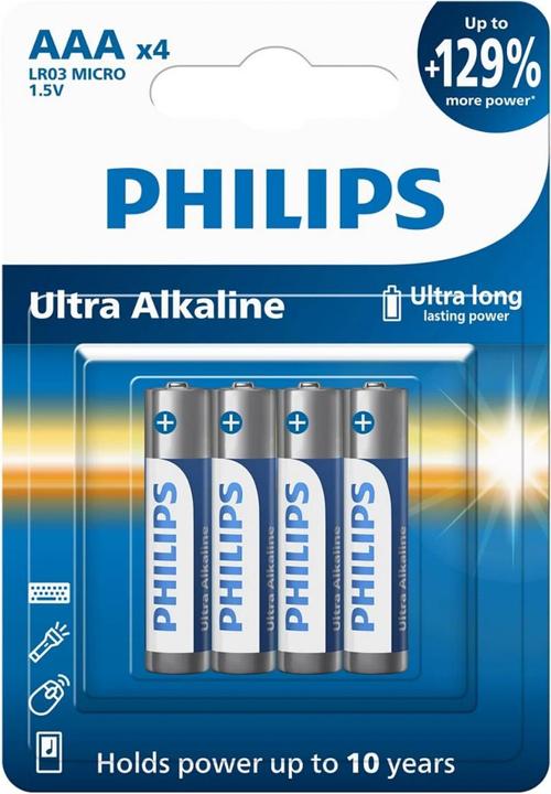 Immagine prodotto Philips Batteria Ultra Alcalina AAA Lr03 4 Unità (4 pz., AAA)