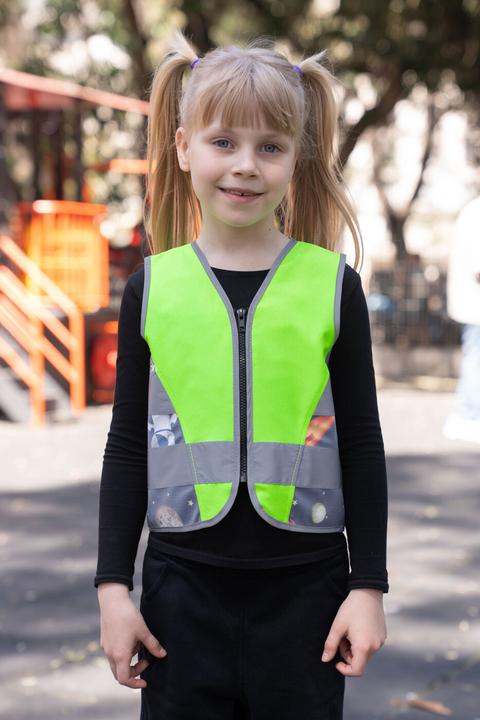 Produktbild Korntex Kinder Warnweste Aerospace Neongrün/UFO CO2 Neutral S EN 17353 ® ACTAERUFO (S)