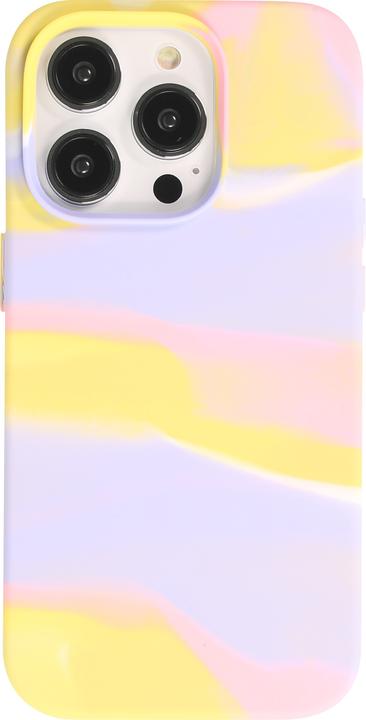 Produktbild PhoneLook Hülle Gel Soft touch glatt Streifen gelb/violet (Apple iPhone 13 Pro Max)