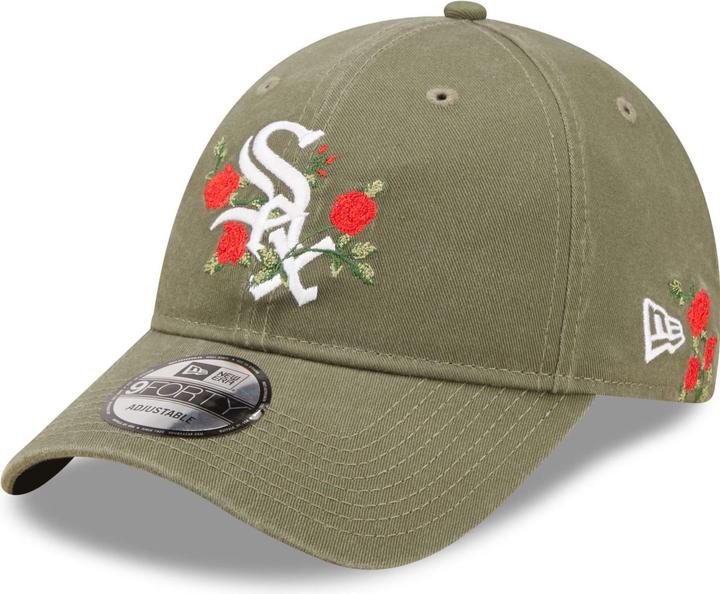 New Era 9Forty Strapback Cap - Flower Chicago White Sox Oliv