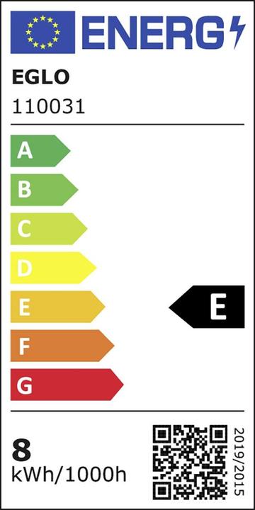 Label énergétique EGLO Tête de miroir Source lumineuse (E27, 7.30 W, 806 lm, 48 x, E)
