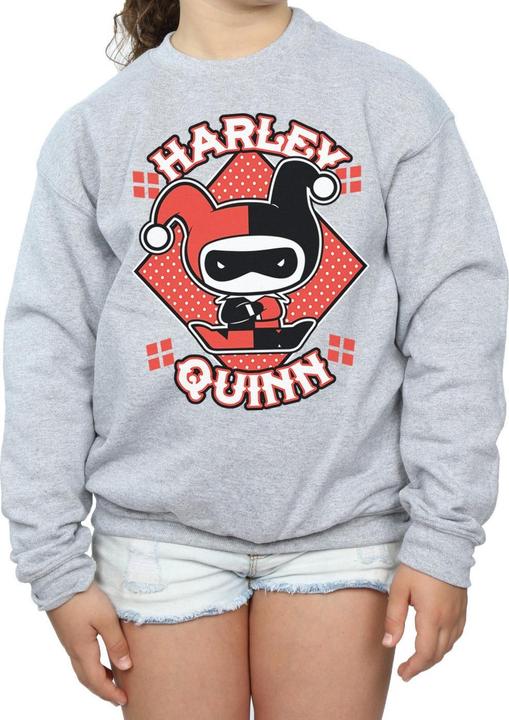Immagine prodotto Chibi Harley Quinn Badge Felpa Ragazze (140, 146)