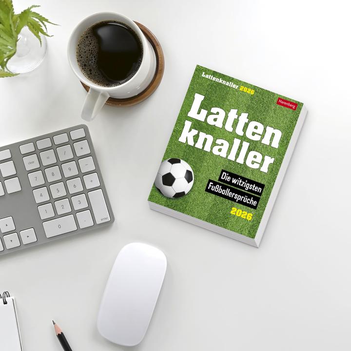 Actual product image Harenberg Lattenknaller Tagesabreisskalender 2026 - Die witzigsten Fussballersprüche (11 x 14 cm, German)