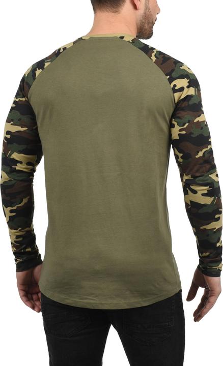 Image du produit Solid Cajus T-Shirt À Manches Longues Camouflage Pour Homme Avec Encolure Rond 100% Coton Imprimé (L)