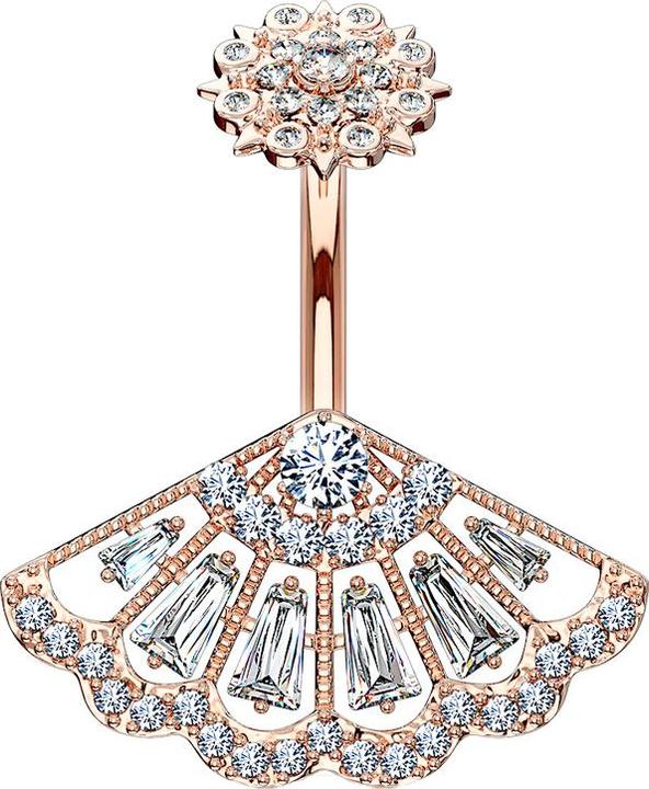 Produktbild Star Piercing Banane Innengewinde rosegold Vintage (Messing, Chirurgenstahl 316L)