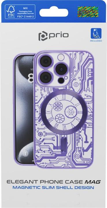 Produktbild prio elegante Handyhülle MAG für iPhone 15 Pro lila (Apple iPhone 15 Pro)