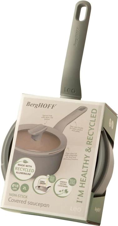 Produktbild BergHoff Covered saucepan non-stick Balance Moonmist 18cm (18 cm, Stielkasserolle, Aluminium)
