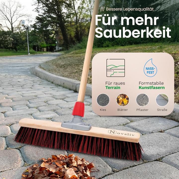 Produktbild Novaliv Kehrgarnitur I Kehrbesen Arenga-Elaston 50 cm Hofbesen I Strassenbesen Industriebesen Gartenbesen (1 Stk.)