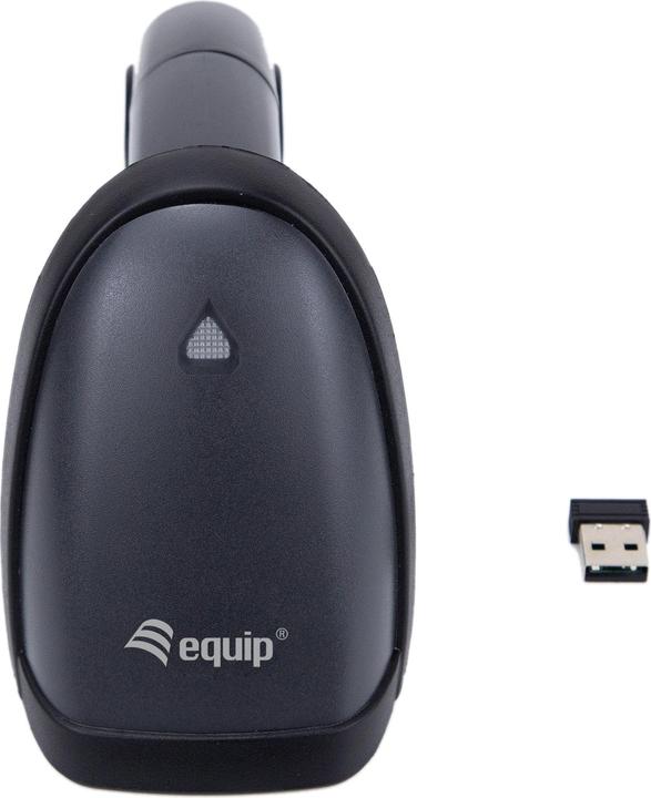 Produktbild equip Barcode Handscanner 2D Laser mit Halterung 2.4GHz sw (2D-Barcodes, 1D-Barcodes, QR-Code)