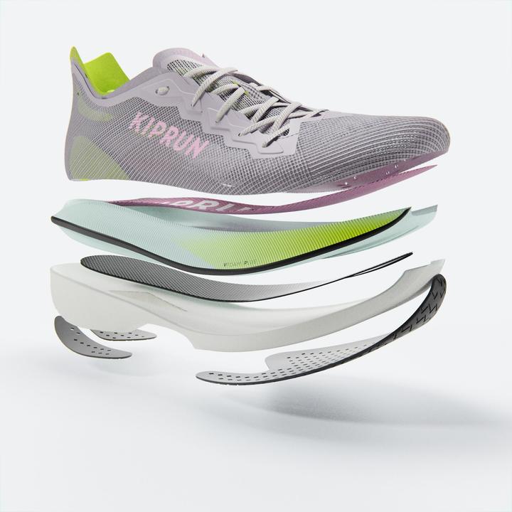 Actual product image Kiprun Laufschuhe Damen mit Carbonplatte - KD900X LD2 lila/gelb (42)