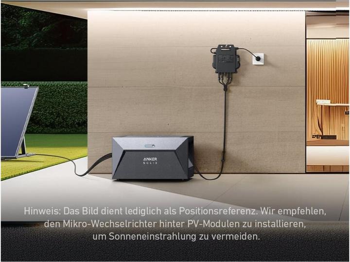 Productafbeelding Anker MI BLE micro-omvormer + verlengkabel voor paneel, Schuko aansluitkabel