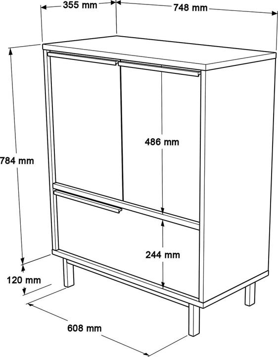 Productafbeelding Skye Decor Multifunctionele kast (75 x 90,5 x 35,5 cm)