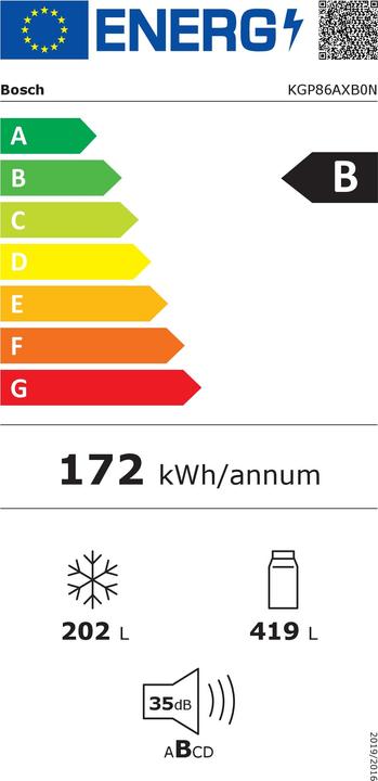 Energie-Label Bosch Hausgeräte KGP86AXB0N (621 l)