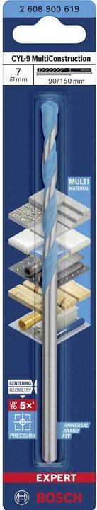 Immagine prodotto Bosch Professional Zubehör Trapano multi-costruzione EXPERT CYL-9, 7 x 90 x 150 mm (7 mm)