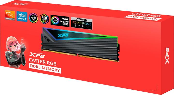 Actual product image Adata DDR5 32GB 6400-32 K2 XPG Caster RGB grey (2 x 16GB, 6400 MHz, DDR5 RAM, DIMM)