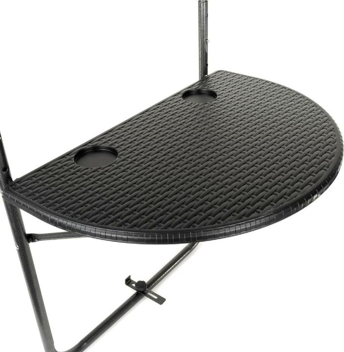 Produktbild VCM Balkonhängetisch Balkontisch Wandklapptisch Hängetisch stabil 59x40 cm schwarz (59 cm)