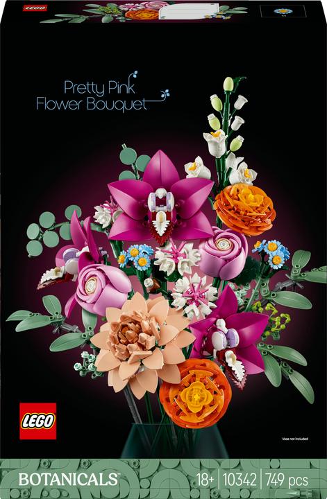 LEGO Schöner Rosafarbener Blumenstrauss (10342, LEGO Icons, LEGO Botanical)