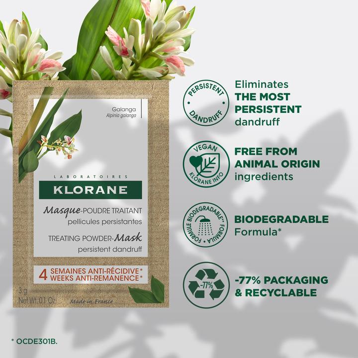 Produktbild Klorane Anti-Schuppen Masken-Pulver mit Galanga (24 ml)