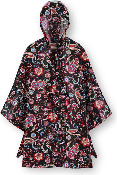 MGA Mini Maxi Poncho AN7064 Paisley Black - Regenüberwurf aus hochwertigem Polyestergewebe - (One Size)