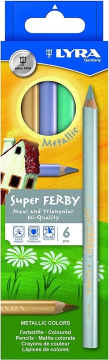 Actual product image Lyra Box of 6 Super-FERBY® METALLIC colors, asst'd (Multicoloured, 6 x)