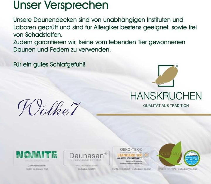 Actual product image Hanskruchen Wolke 7 (960 g, 155 x 200 cm)