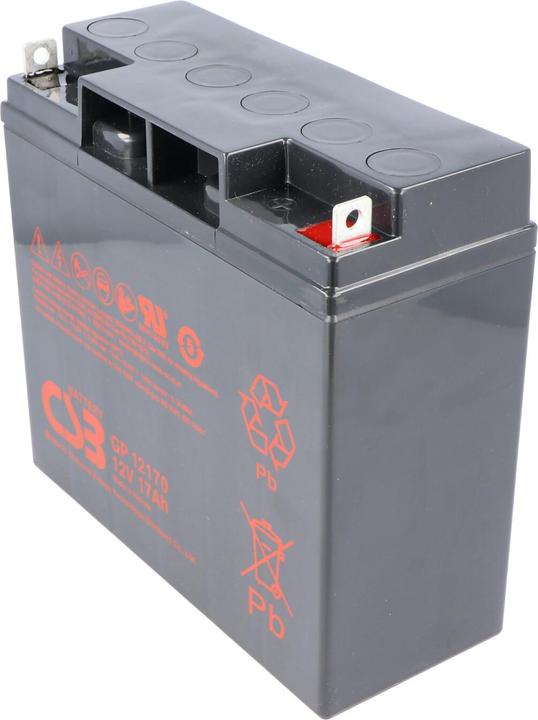 Actual product image CSB GP12170 12 Volt AGM Bleiakku 17Ah, 181x76x167mm M5 Flachpol - M5 B/N 5 Jahres Type + Standby (1 pcs., 17000 mAh)