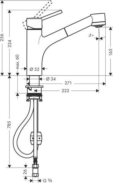 Produktbild hansgrohe Niederdruckarmatur mit Handbrause Talis S chrom glnzend 32842000