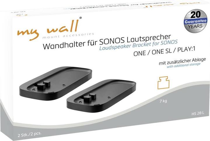 Produktbild myWall 2 Wandhalter für SONOS Lautsprecher ONE / ONE SL / PLAY:1 (Set, Wandmontage)