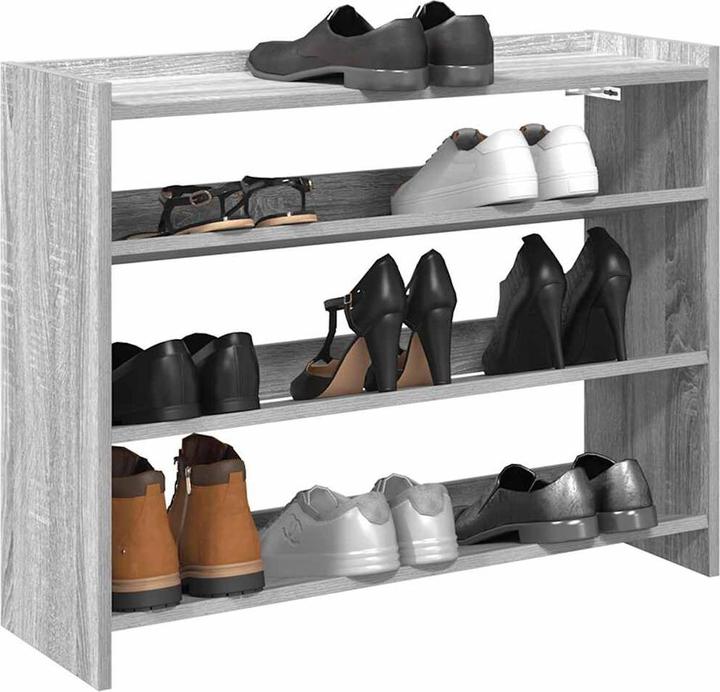 VidaXL Étagère à chaussures Gris Sonoma 80x25x61,5 cm Matériau dérivé du bois