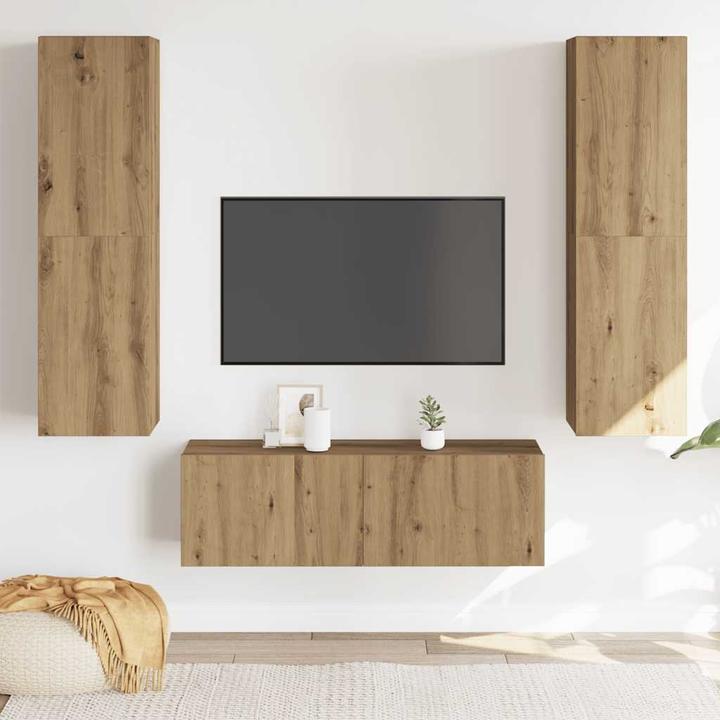 Actual product image VidaXL TV-Wandschränke 3 Stk. Artisan-Eiche Holzwerkstoff HiFi-Schrank (100 x 30 x 30 cm)