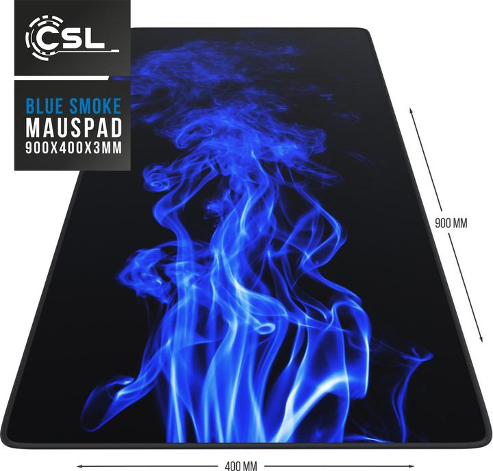 Actual product image CSL Gaming Mouse Pad, XXL, Mouse Mat, 900 x 400 x 3 mm, Desk Pad, Washable, Blue Smoke (XXL)