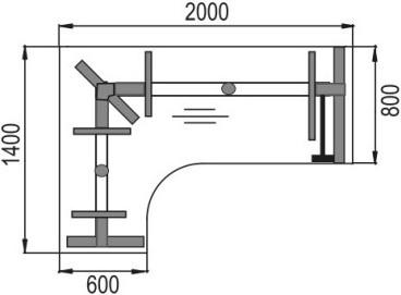 Actual product image Palmberg Table CREW C Lift gray W: 2000