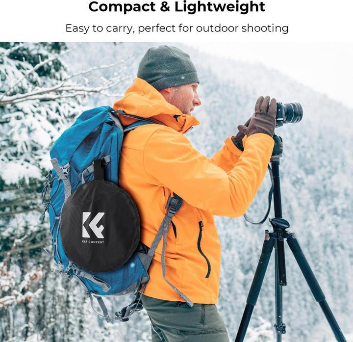 Actual product image K&F Concept 5 in 1 Circular Photography Reflector 80cm with Handle Grip Gold Sliver Black White Translucent Pan