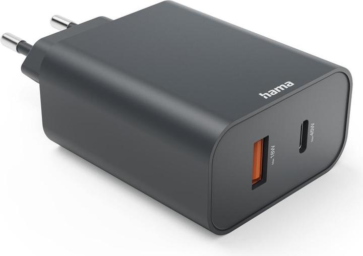 Produktbild Hama Schnellladegerät, USB-C, USB-A, Power Delivery (PD), 45 W, Anthrazit (45 W)