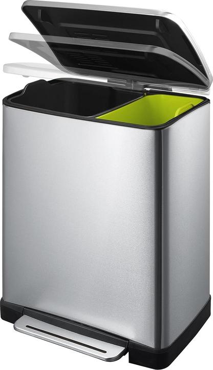 Image du produit EKO Poubelle à pédale E-Cube 10+9 litres inox (19 l)