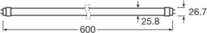 Actual product image Osram LED TUBE T8 EM BIO-LUMILUX 600 mm 6.6W 965 (G13, 6.60 W, 800 lm, 8 x, E)