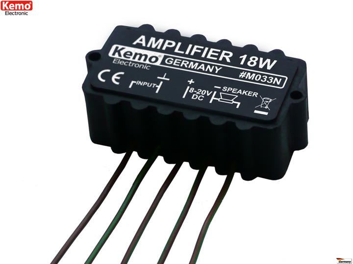Actual product image Kemo M033N Amplificatore mono Componente sfuso 9 V/DC, 12 V/DC, 18 V/DC, 20 V/DC 18 W (Headphone amplifier)