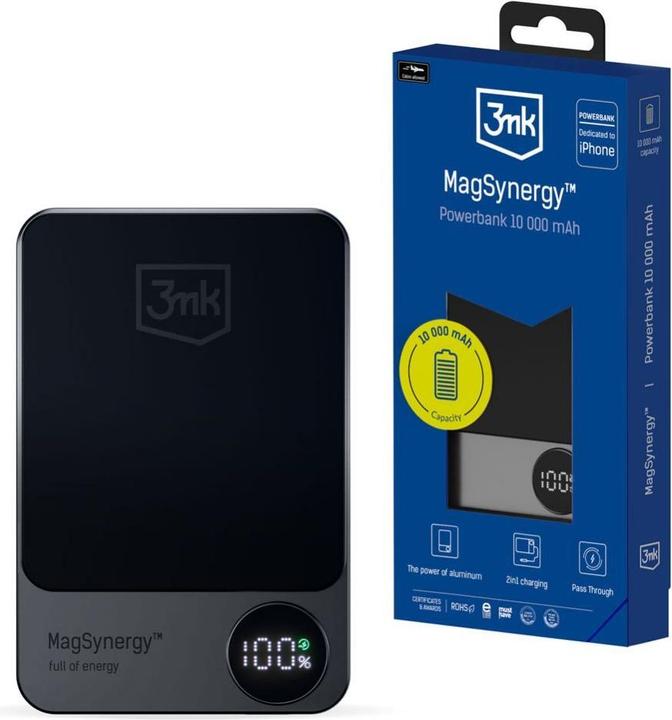 Produktbild 3MK MagSynergy 10000mAh / 3,7V/37Wh 5V-2A/9V-2,22A/12V-1,5A 18W (max.) (10000 mAh, 18 W, 18 Wh)