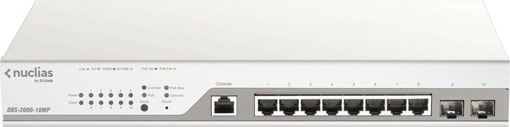 D-Link Schakelaar 8G 2SFP PoE 130w Nucli 8x10/100/1000 2xSFP PoE Nucli's (10 Havens)